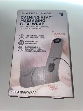 Sharper Image Calming Heat Massaging Flexi Wrap for Arms Legs Neck 3 Settings (V